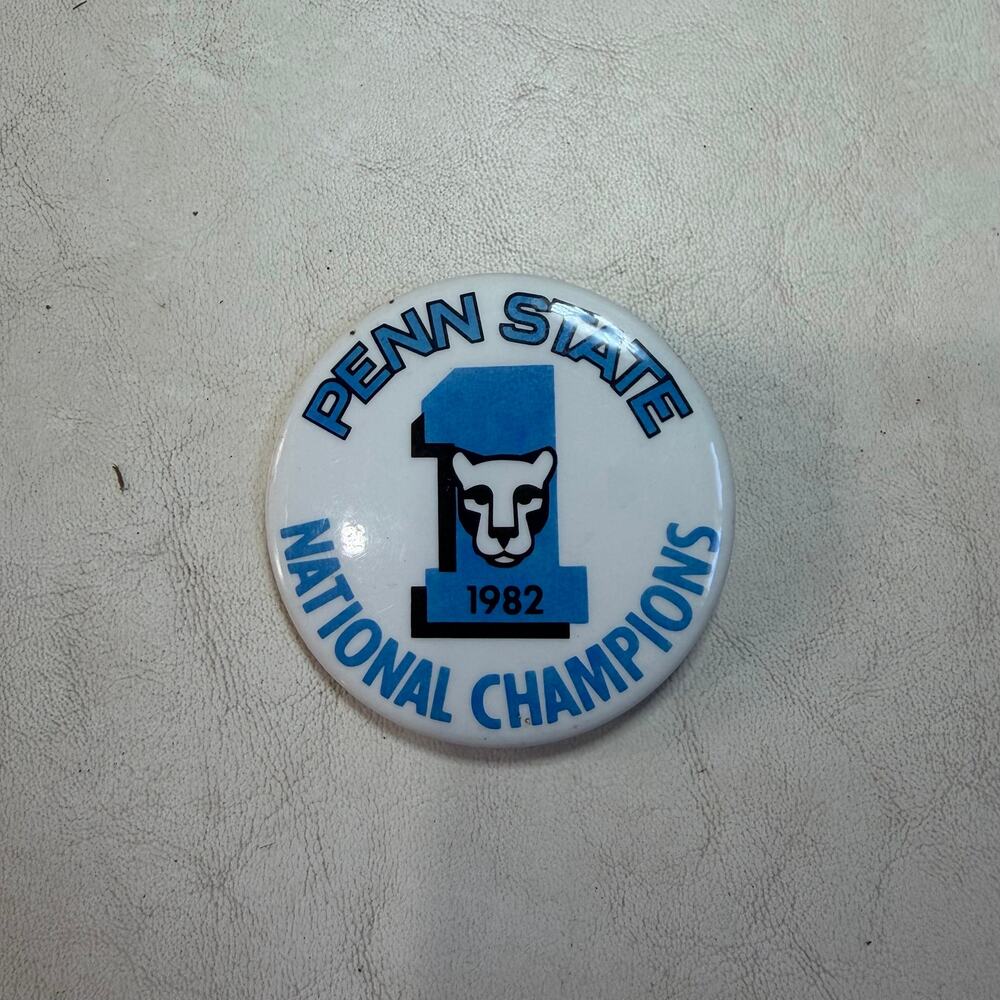 Penn State Pinback Pin 1982 National Champions Vintage PSU Nittany Lions Button